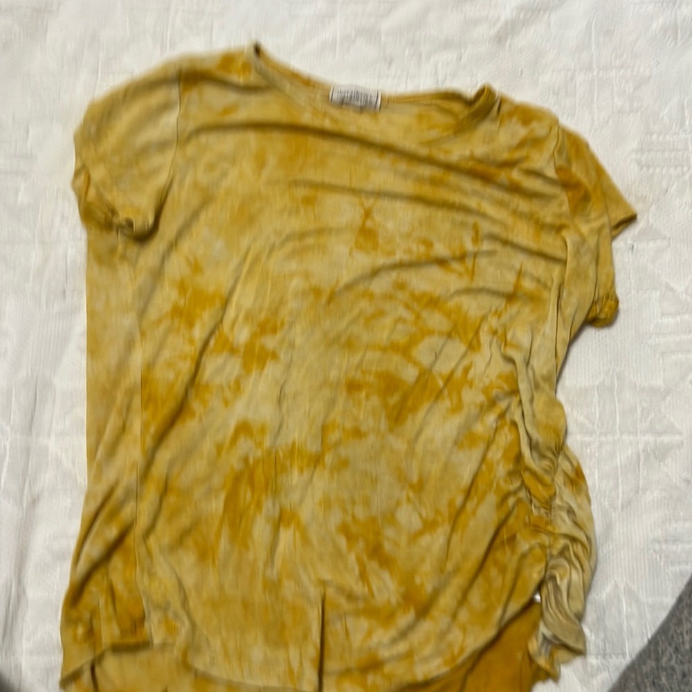 Yellow tie die shirt